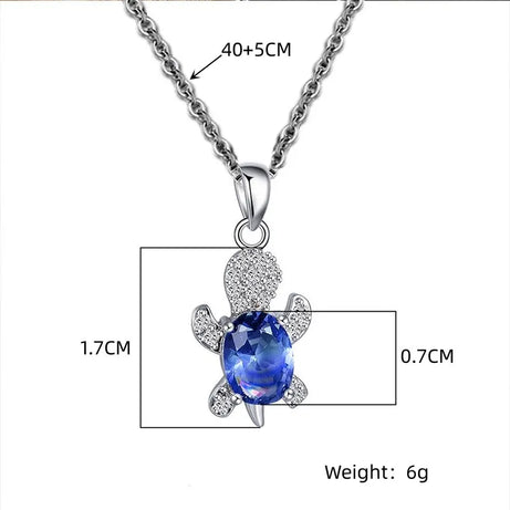 Sea Turtle Necklace & Earrings Set of 3, Silver-Plated Multi-Color Glass Ocean Jewelry