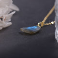 ITSMOS Labradorite Crystal Necklace Healing Protector Jewelry 14K Plated Gold Natural Gemstone Boho Necklace for Women Gift - Charlie Dolly