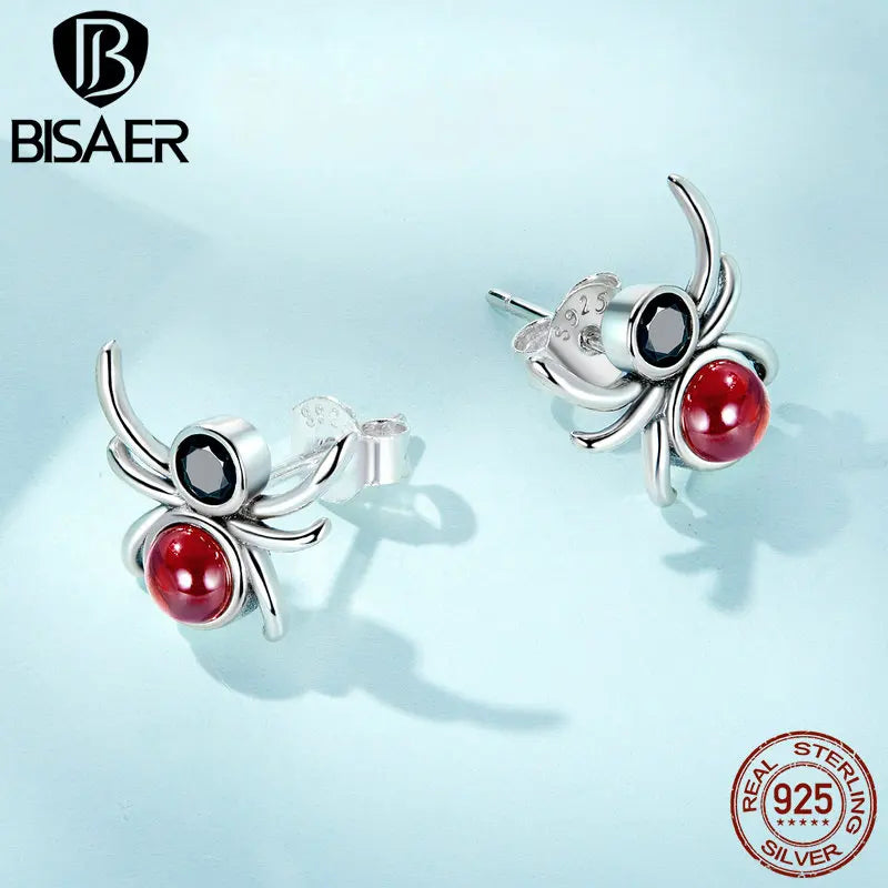 BISAER 925 Sterling Silver Mini Pumpkin Luminous Stud Earrings Enamel Ear Clip For Girl Halloween Party Original Fine Jewelry - Charlie Dolly
