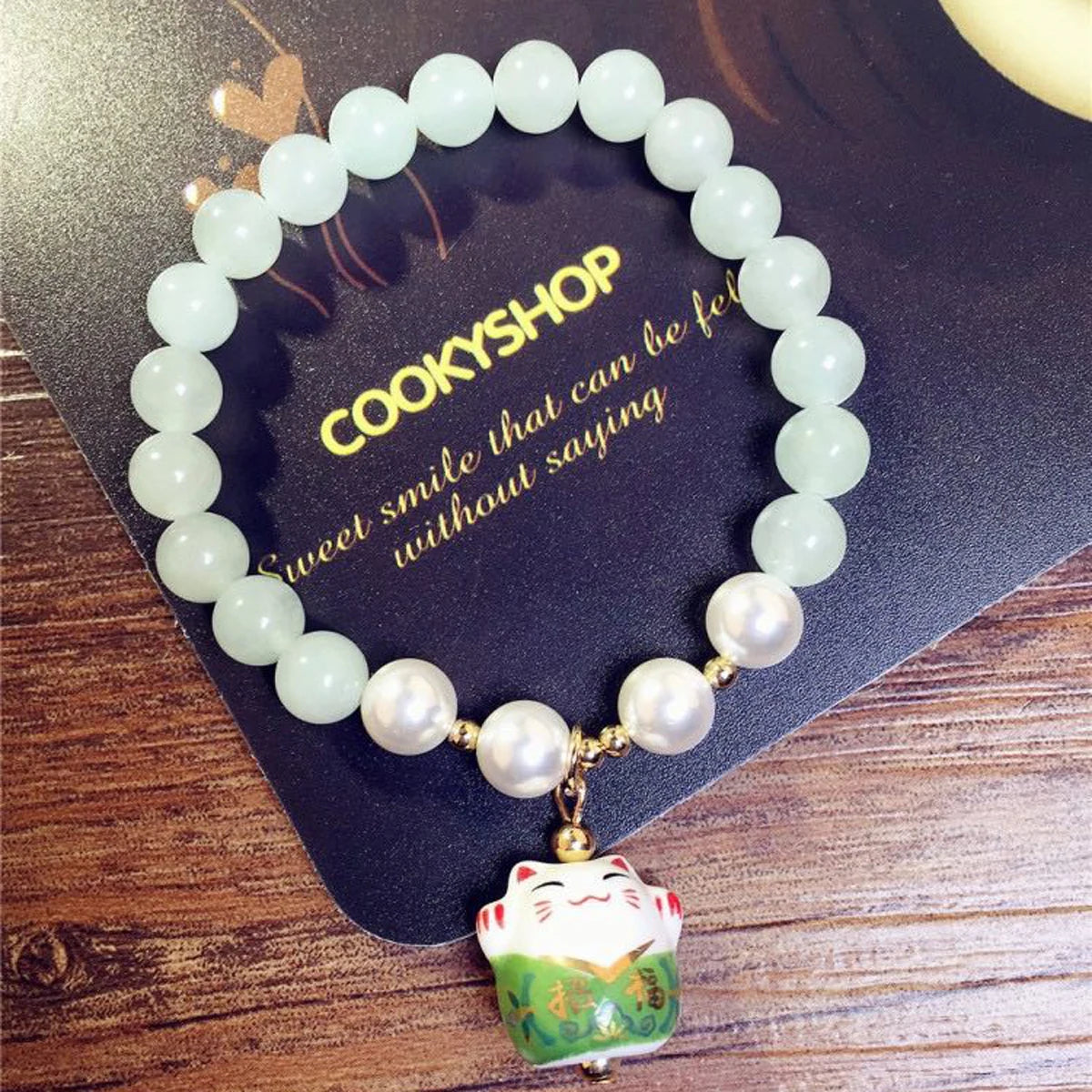 Boho Fortune Cat Charms Bracelet for Women 8mm Round Natural Stone 18cm Stretch Wire Couple Bracelet Jewelry Accessories Gifts
