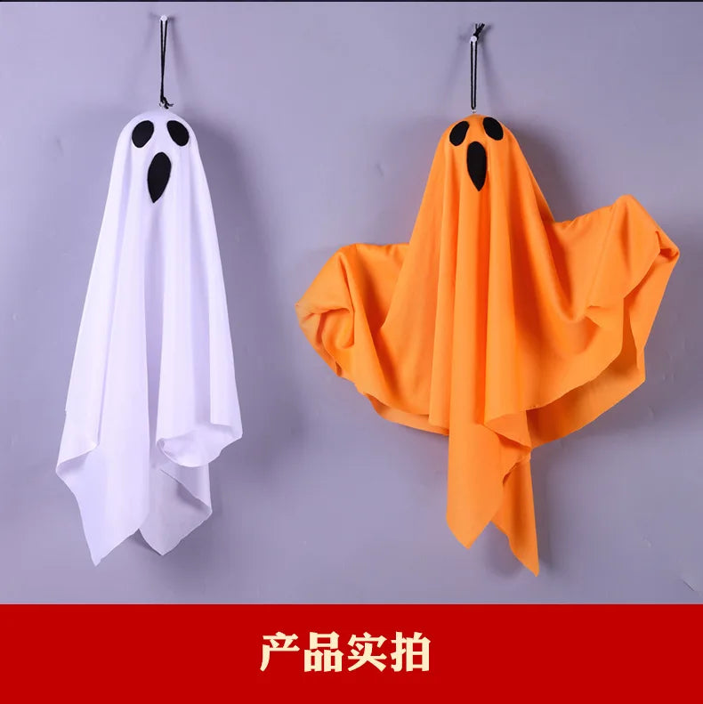 2024 LED Glow Ghost Party Halloween Decoration for Home Indoor Outdoor Haunted House Bar Hanging Horror Props with Lights - Charlie Dolly