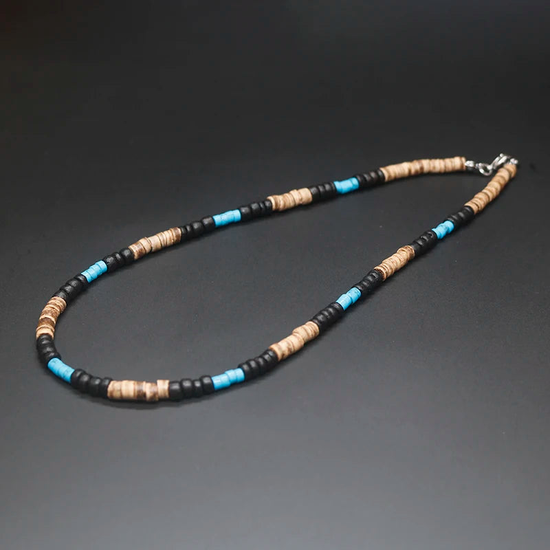 2023 Tribal Coconut Beads Necklace Men Ethnic Bohemia Puka Shell Surfer Necklace For Men Jewelry Collar Hombre Gift for Him