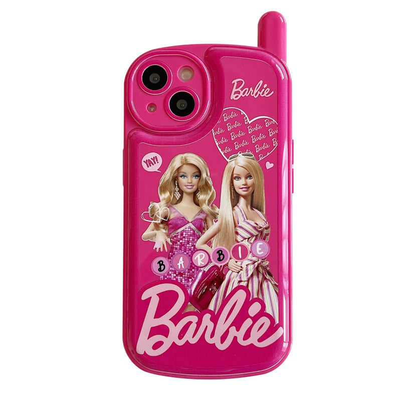 Retro Kawaii Barbie Mobile Phone Case for 11 12 13 14 Pro Max Silicone Anime Cartoon Girls Shockproof Protective Cover Gifts Toy