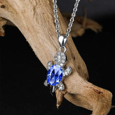 Sea Turtle Necklace & Earrings Set of 3, Silver-Plated Multi-Color Glass Ocean Jewelry