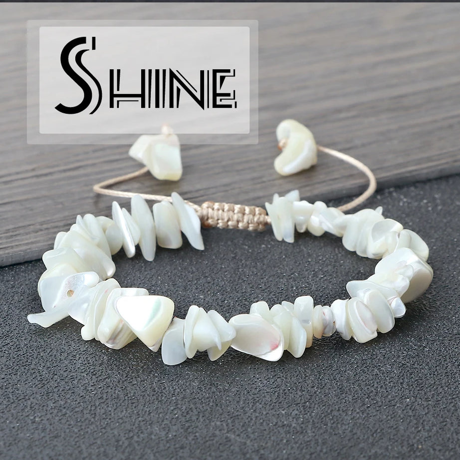 Freshwater Shell and Mother of Pearl Boho Bracelet