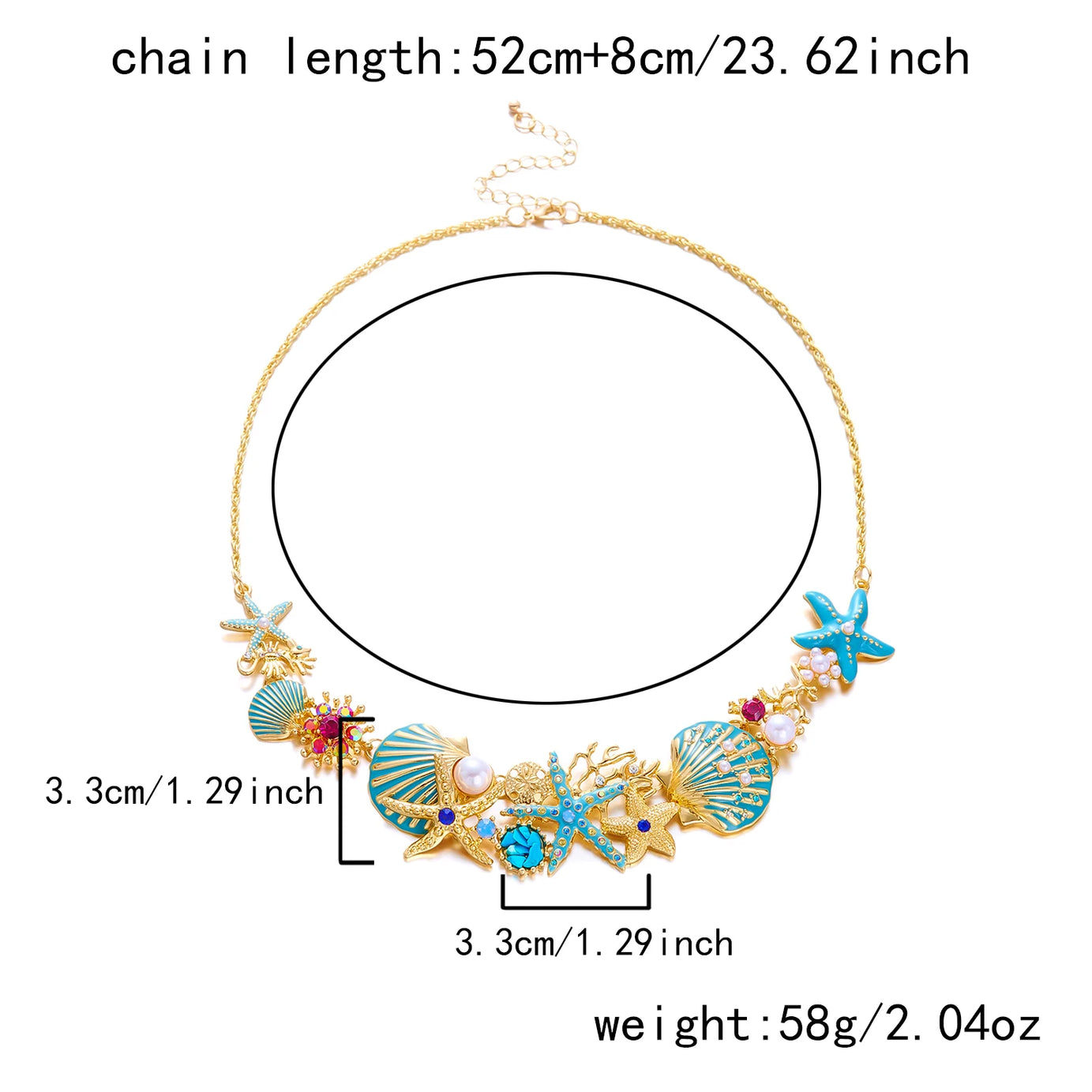 Exaggerated Coral, Starfish and Scallop Ocean Necklace, Bracelet or Earring