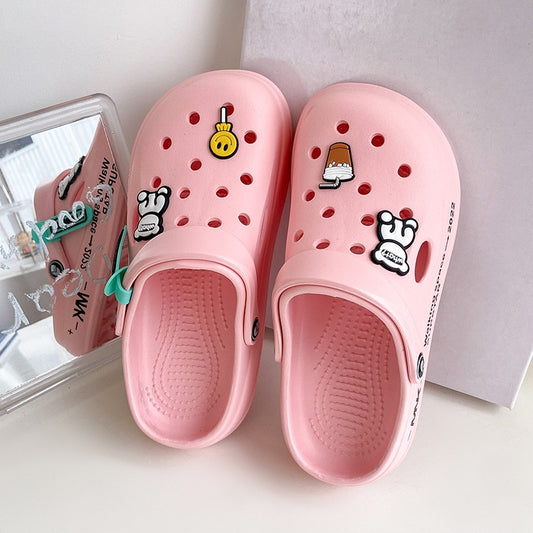 Women Hole Shoes Summer Non-slip Couples EVA Sandals Girl Beach Shoes Home Slippers Outdoor Personalized Sandals Women Slippers - Charlie Dolly