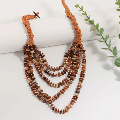 Multilayer Beaded Statement Necklace Jewelry