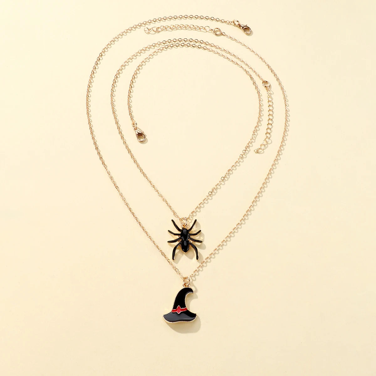 Halloween Children's Necklace Hat Pumpkin Bat Alloy Oil Drop Good Friends Versatile Collar Chain Set First Jewelry - Charlie Dolly