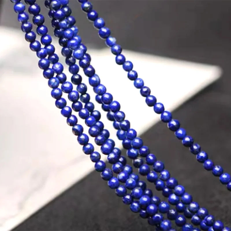 2 3 4MM Natural Lapis Lazuli Stone Beads Smooth Loose Round Small Beads for Jewelry Making DIY Bracelet Earrings Accessories - Charlie Dolly