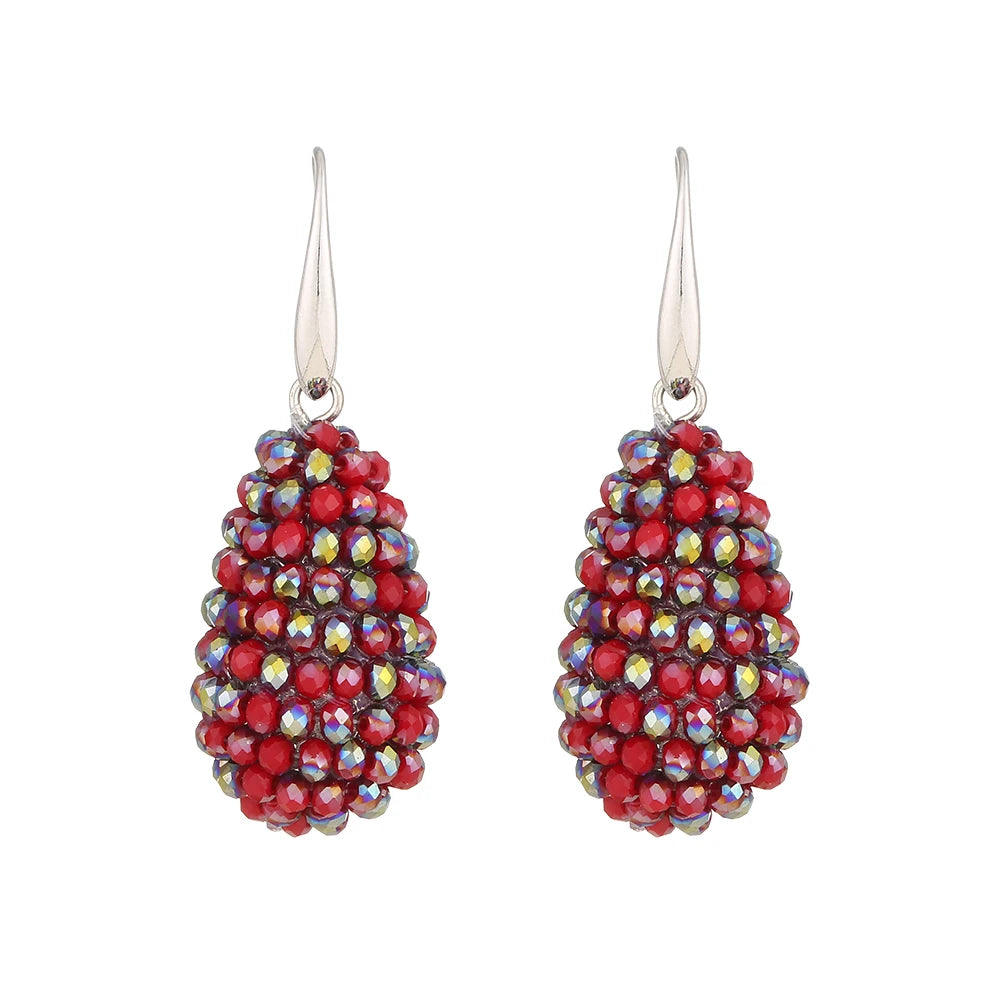 INKDEW Long Drop Earrings Beaded Multicolor Handmade Threading Crystal Big Earrings for Women Gift oorbellen Jewelry boho EA005