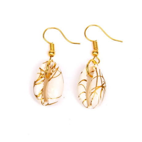 Natural Shell Scallop Drop Earrings Jewelry