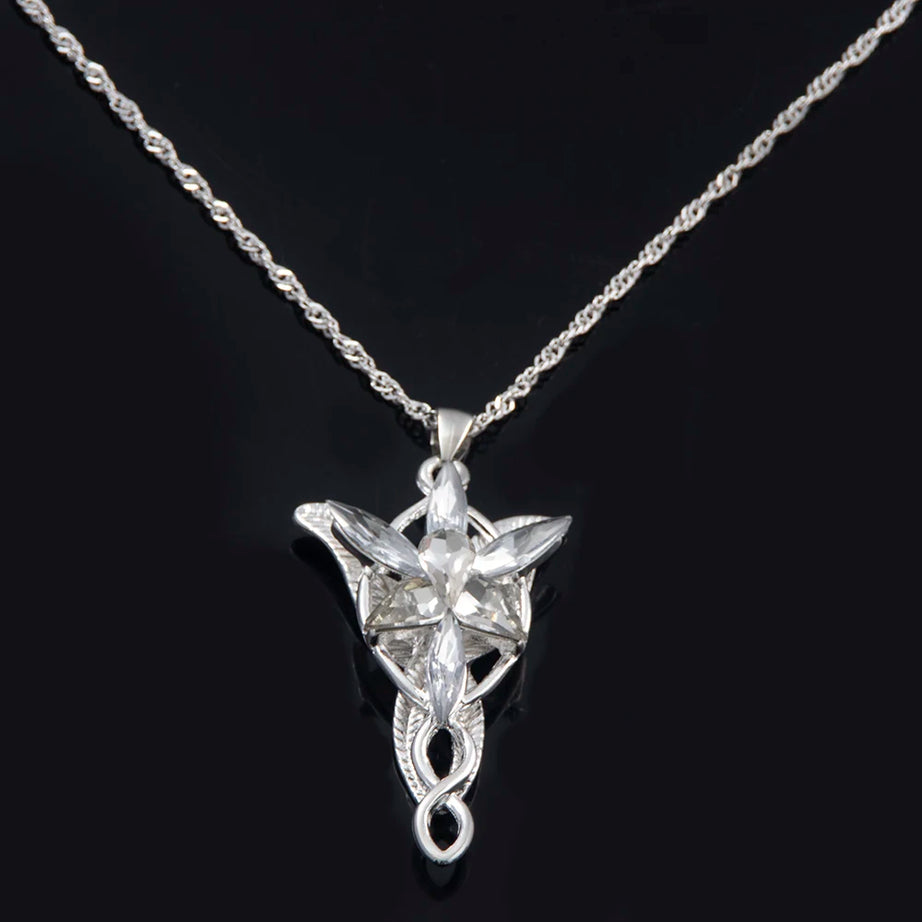 Arwen Evenstar Elf Princess Pendant Necklace, Crystal Twilight Star Fantasy Talisman
