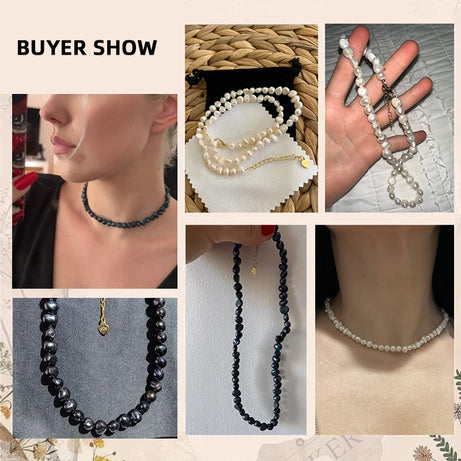 Natural Baroque Freshwater Pearl Boho Choker Necklace