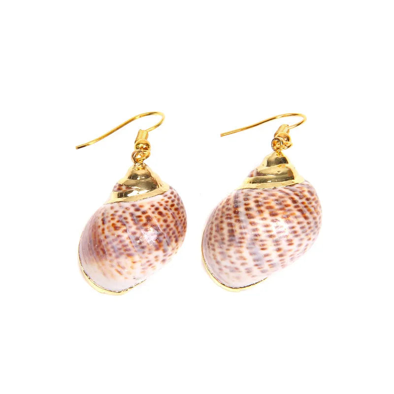 New In Natural Shell Sea Scallop Drop Earrings Boho Shell Drop Earrings for Women Femal Sea Beach Earrings Summer Jewelry Gifts