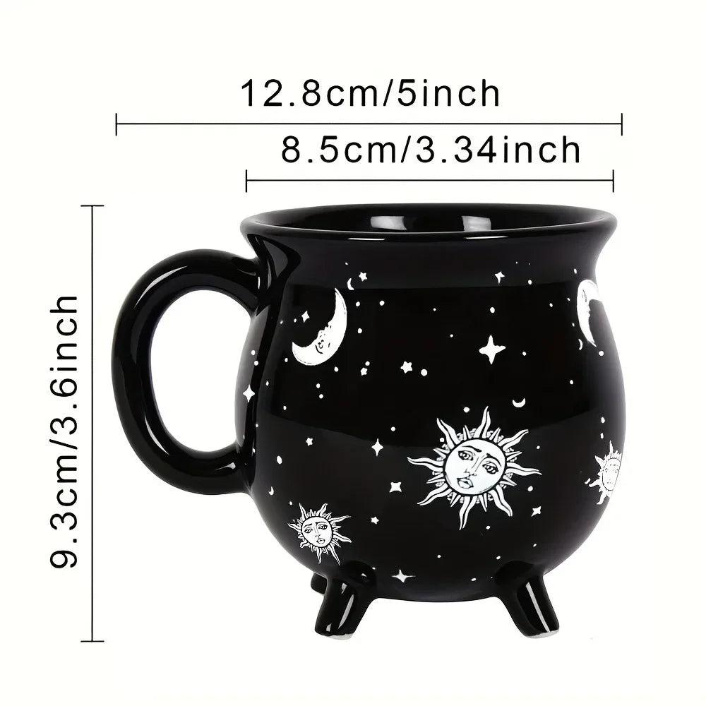 1pc Sun and Moon Coffee Mug Witch Brew Shaped Ceramic Coffee Cup Water Cups Ideal for Halloween Easter and Party Drinkware Gifts - Charlie Dolly