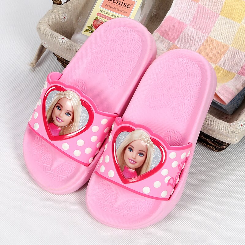 Barbie Girls Slippers Summer Nonslip Household Soft Bottom Children Sandals Cartoon Y2K Kids Princess Cute Child Baby Shoes Gift