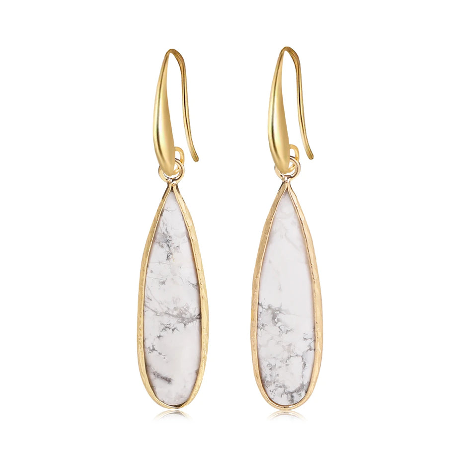 Rose Quartz Clear Quartz Teardrop Healing Earrings Jewelry