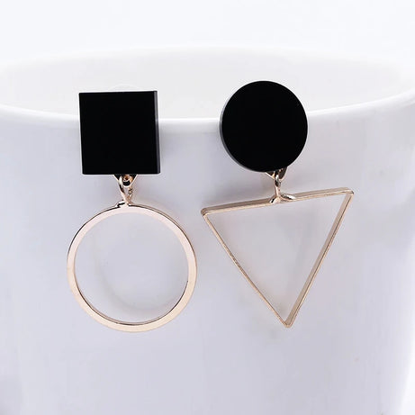 Black Leaf Pearl Crystal Long Earrings Jewelry