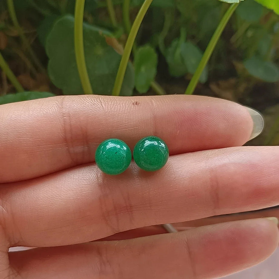 1 Pair Natural Stone Stud Earrings For Women Men Round Turquoises Tiger Eye Lapis Lazuli Beads Earring Fashion Jewelry Gift - Charlie Dolly