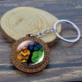 Retro Wooden Keyrings Celtic Tree of Life Photo Glass Cabochon Keychain Holder Key Rings Charm Jewelry gifts Keychain for Women - Charlie Dolly