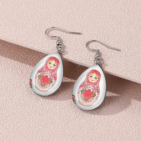 Matryoshka Doll Resin Boho Drop Earrings Jewelry