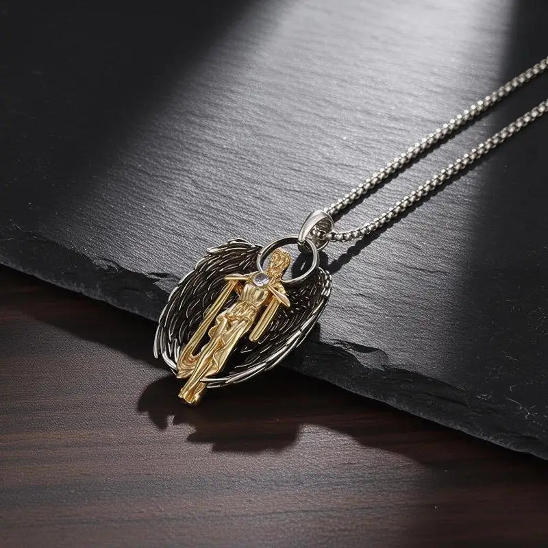 Protection Pendant Necklace Saint Gabriel Holy Order Guardian Angel   Jewelry  Gift Spiritual Support for Men and Women