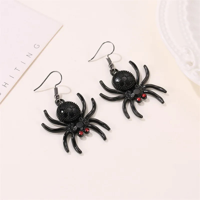 Gothic Halloween Horror Exaggerated Spider Pendant Earrings for Women Fashion Hip Hop Rock Nightclub Personalized Party Jewelry - Charlie Dolly