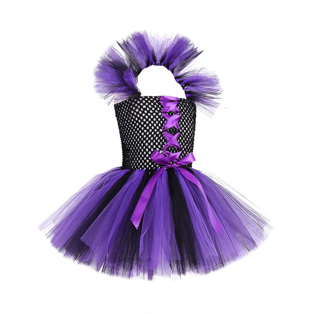 Halloween New Witch Dress Cosplay Costume Dress for Girl Carnival Party Dress Hat Broom Fancy Clothes Suit - Charlie Dolly