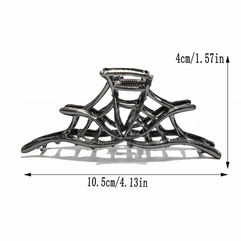 New 2023 Halloween Spider Skeleton Hair Claw Clips for Women Jewelry Accessories Black Silver Gold Large Barrette Party Headwear - Charlie Dolly