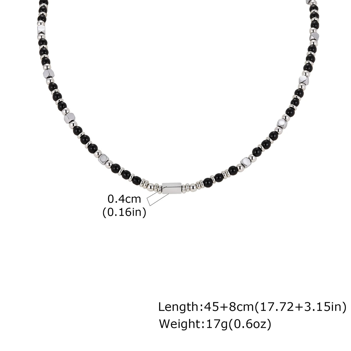 Natural Stone Unisex Beaded Necklace
