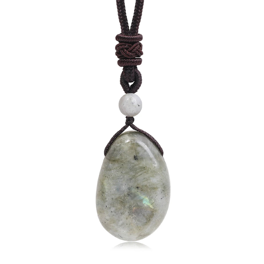 Water Droplet Crystal Pendant, Natural Stone Spiritual Necklace
