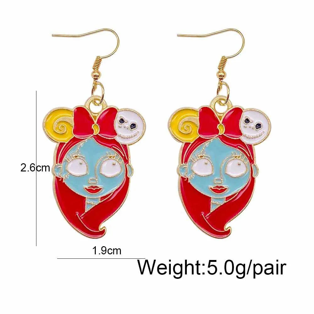Halloween New Earrings Cartoon Pumpkin Ghost Little Ghost Earrings Personalized Funny Skull Alloy Halloween Jewelry - Charlie Dolly