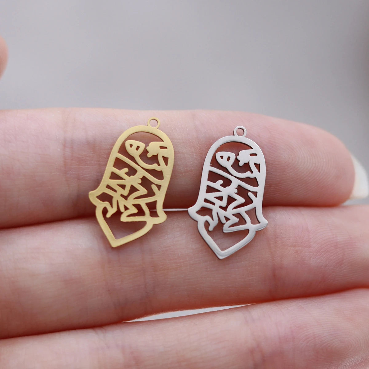 3pcs Glasses Charms DIY Earring Necklace Bracelet Unicycle Love House Hamsa Hand Lotus Flower Pendant For Jewelry Making