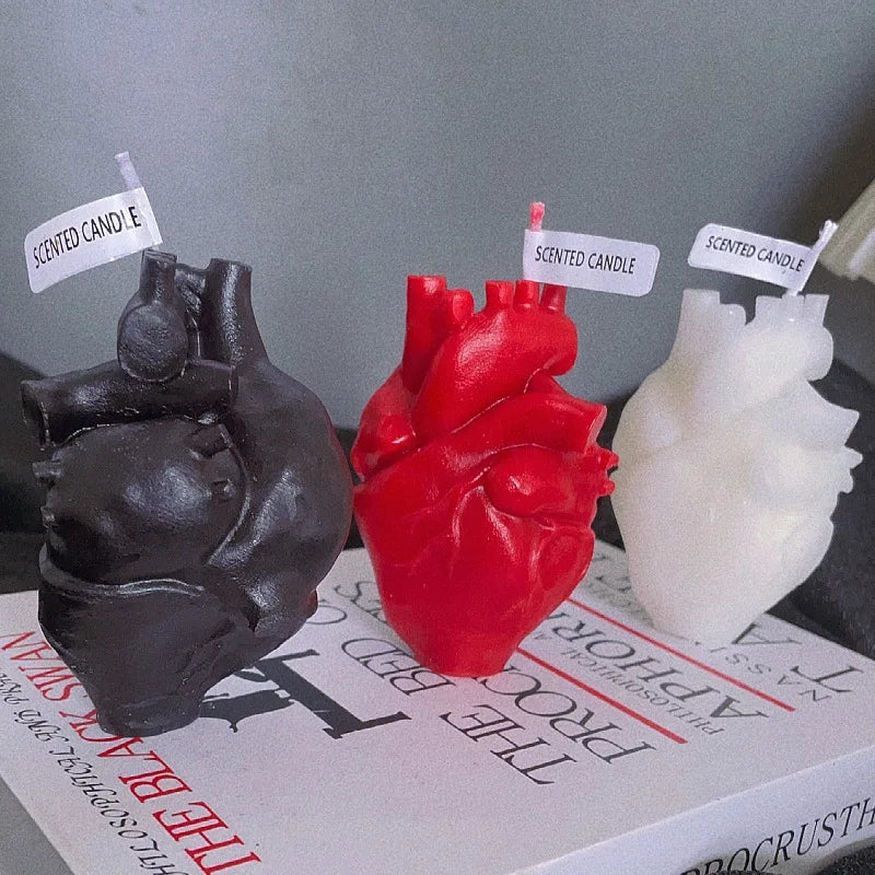 Creative diy human heart body candles halloween decor scented candles witchcraft candle colorful candles for rituals red candles - Charlie Dolly