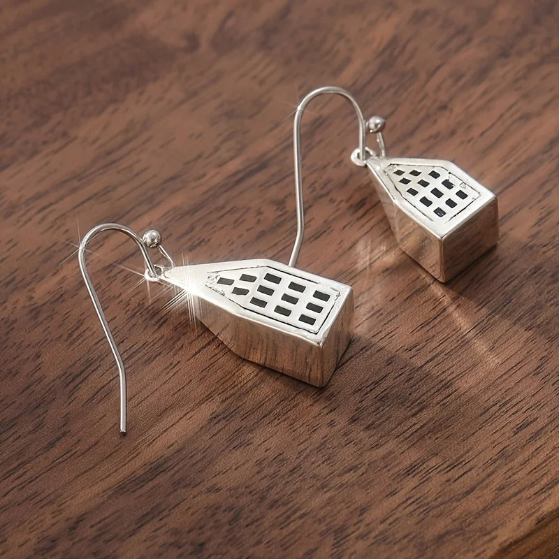 Boho-Chic Handcrafted Mini House Dangle Earrings for Women - Vintage Style, Perfect for Casual Attire & Gifting