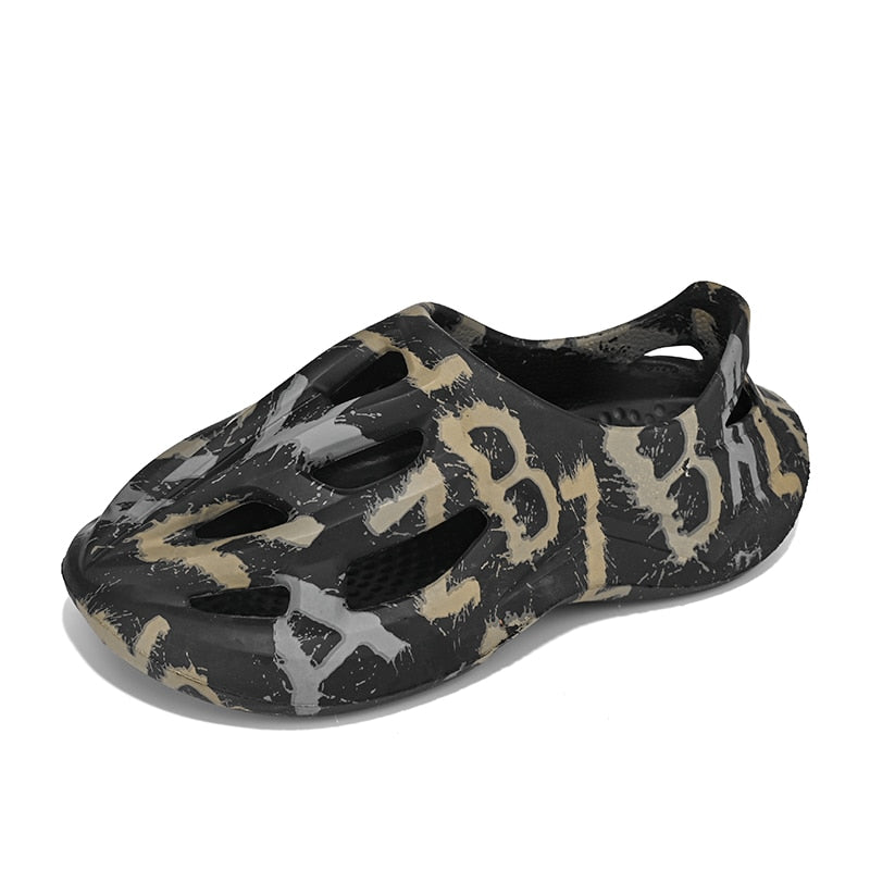adidas gazelle silver green womens Unisex Beach Sandals Eva Women Men Hollow Garden Shoes Tie-Dyed Designer Hole Slippers Sneakers Water Shoes Slip On Foam Runner 786black / 40