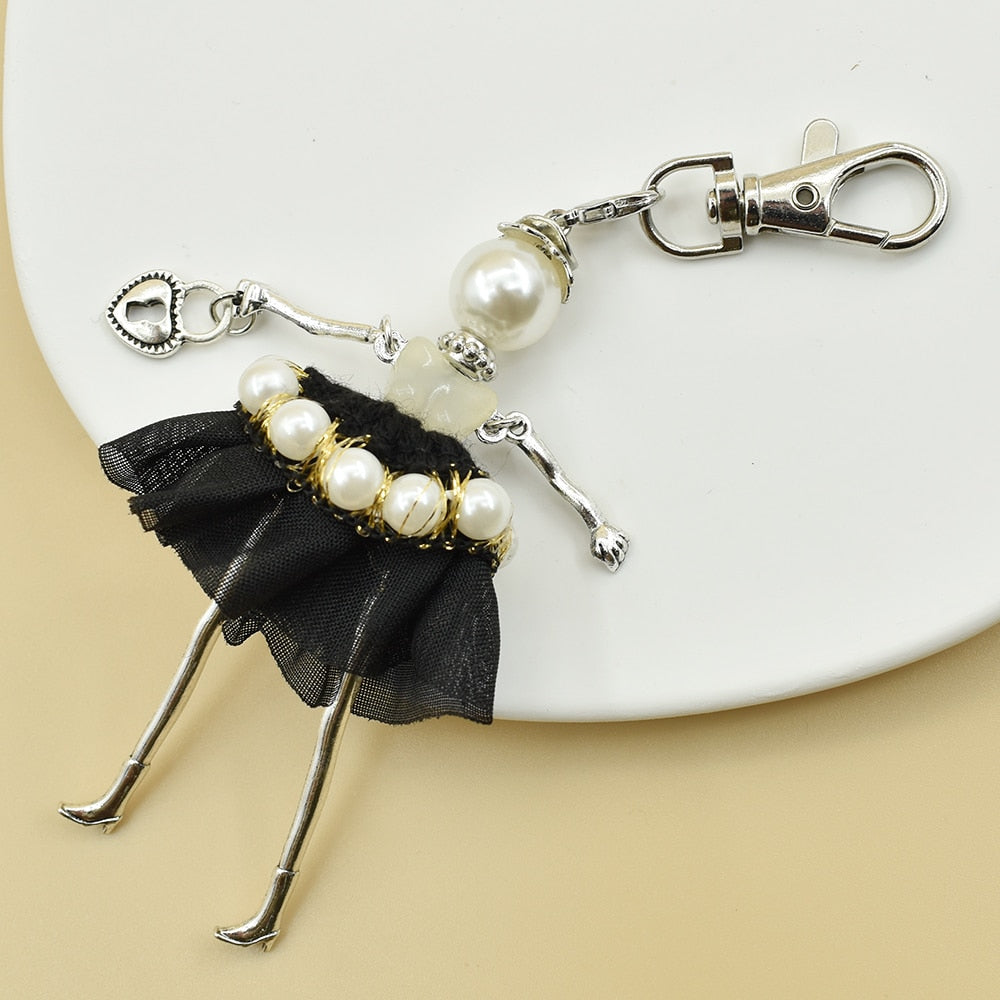 YLWHJJ brand Doll Handmade Cute charm keychain for Women Car Pendant Girls fashion Jewelry Bag key chains Accessories key ring - Charlie Dolly