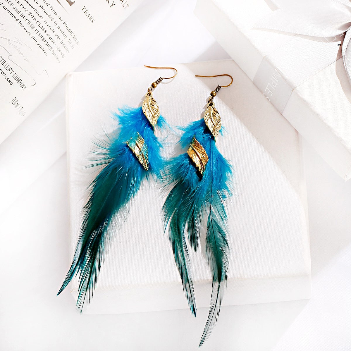 Bohemian Gold Color Long Alloy Tassel Earrings Women Kolczyki Vintage Wood Beads Feather Statement Earrings Fashion Jewelry 2019 - Charlie Dolly