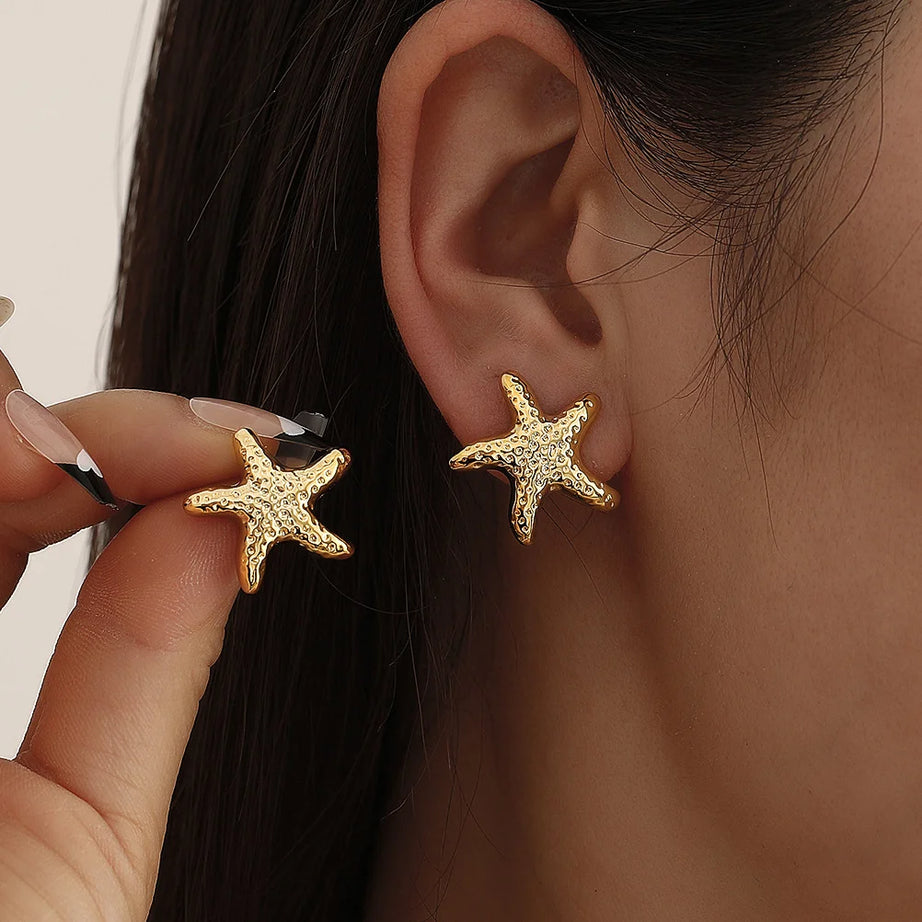 Simple Starfish Stud Earrings Jewelry