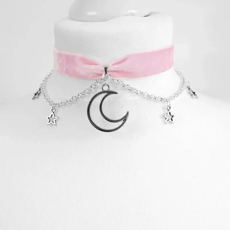 Goth Limited Black Velvet Cross Bead Choker Necklace Jewelry Gorgeous Women Punk Gift Statement New Gothic Halloween Grunge - Charlie Dolly