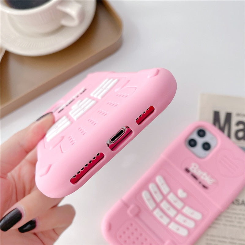 Pink Silicone Barbie Smartphone Case Y2K Girls Iphone 1213Promax Holder Fashion Female 3D Phone Cases Shell Protective Case Gift - Charlie Dolly