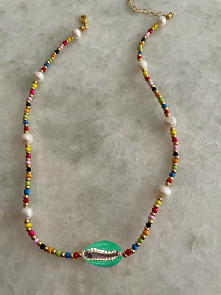 boho Large Concha cowry MEGA PUKA SHELL NECKLACE BURGUNDY valentine's day collares collier women chokers necklace femme collar - Charlie Dolly