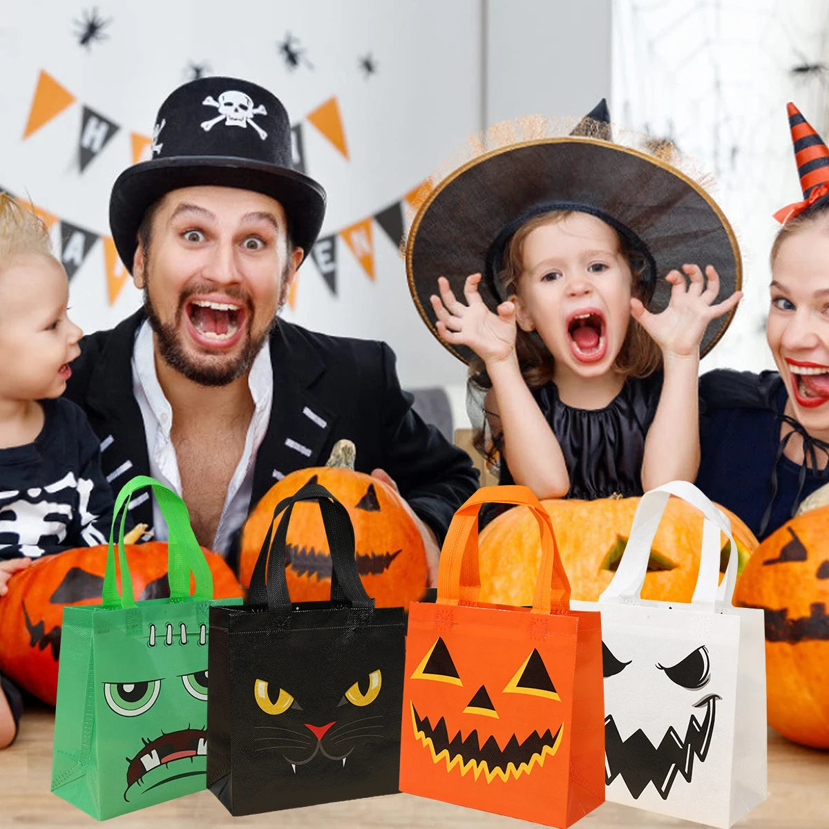 Halloween non-woven bag Halloween Party Decor For Home 2024 Trick or Treat for Kid Toys Favor Halloween Party Supplies Favor - Charlie Dolly