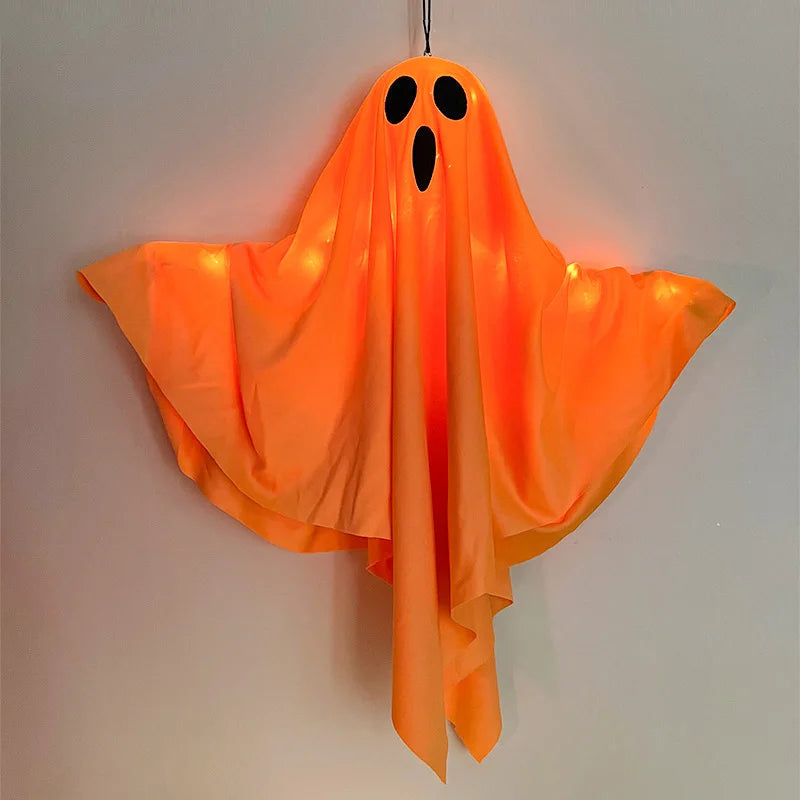 Halloween Party LED Glow Ghost Home Indoor Outdoor Decoration Supplies 2024 Haunted House Bar Hanging Horror Props with Lights - Charlie Dolly