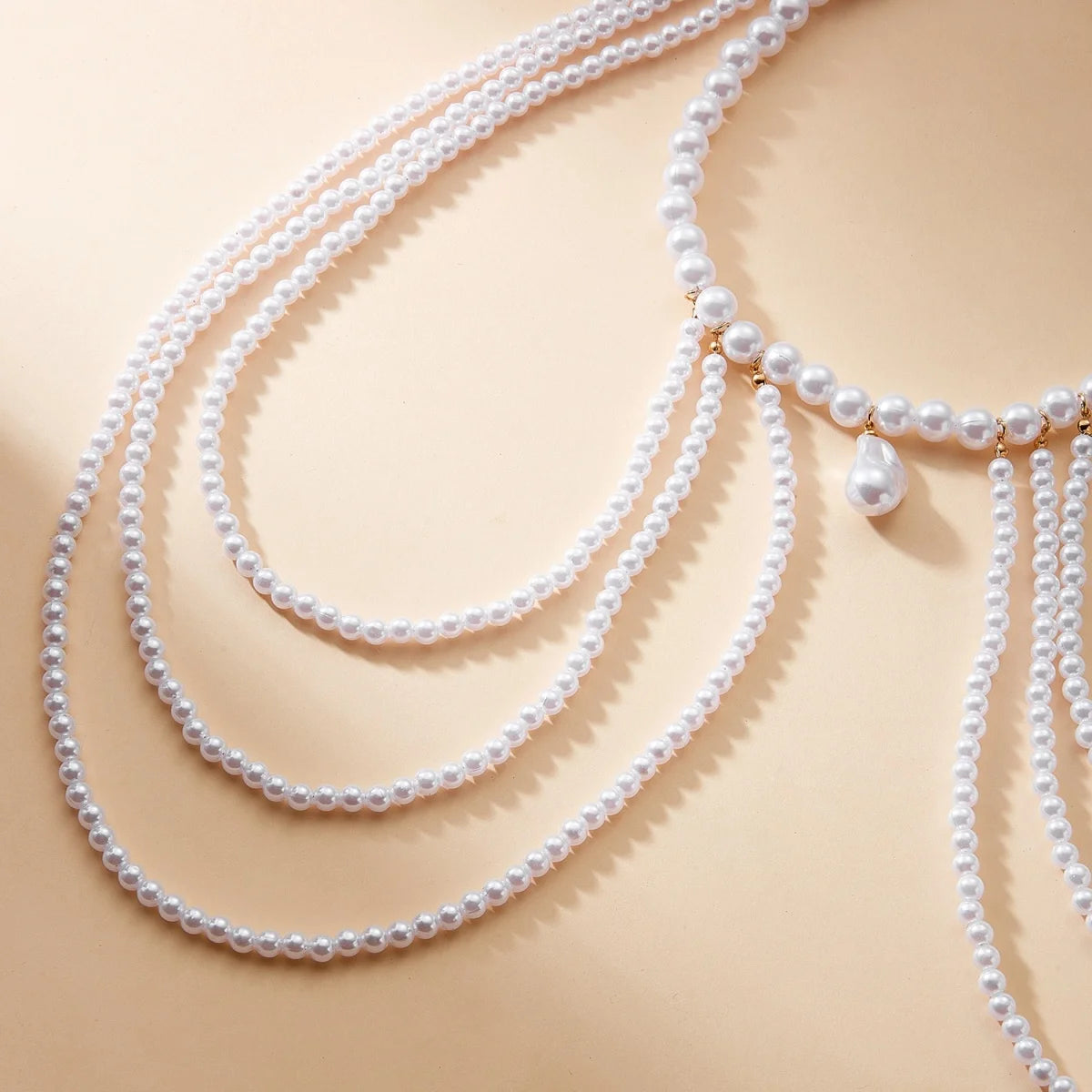 Baroque Irregular Imitation Pearl Beads Necklace For Women Men Minimalist Multilayer Pearl Chain Choker Versatile Body Jewelry