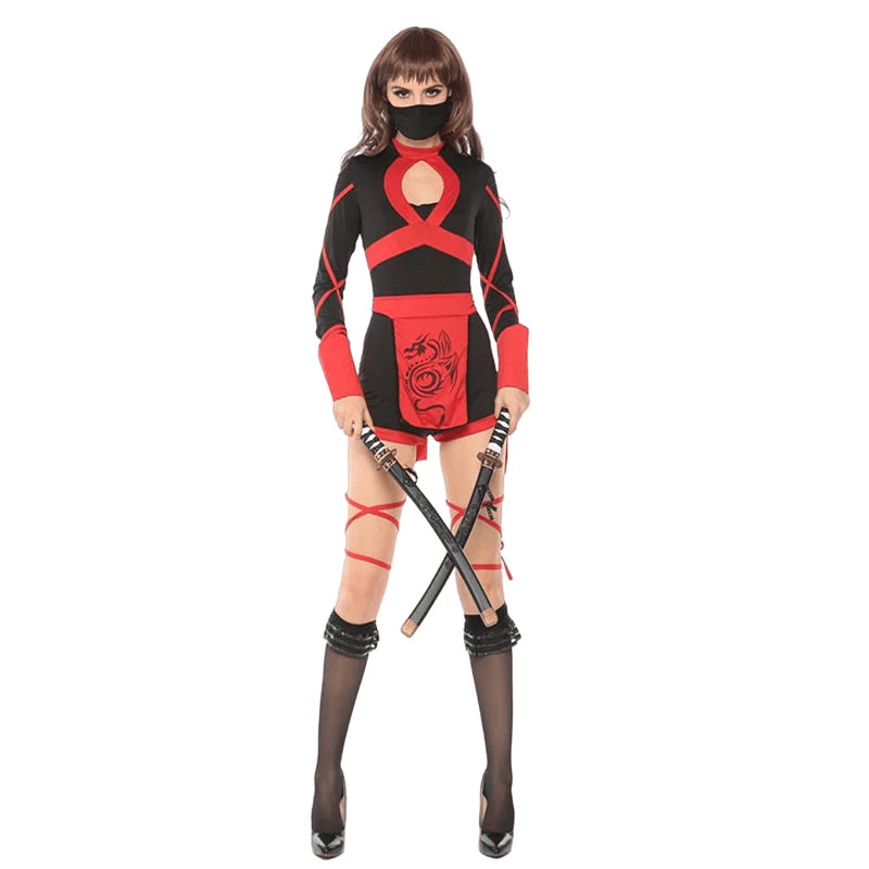 Women Sexy Ninja Costume Anime Dragon Samurai Ninja Cosplay Jumpsuit Uniform Sexy Suit Female Adult Halloween costume - Charlie Dolly