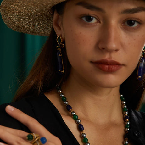 Vintage Sapphire Blue Lapis Lazuli Drop Earrings Statement Woman 2025  Luxury Designer Brands Charm Antique Jewelry Accessories - Charlie Dolly
