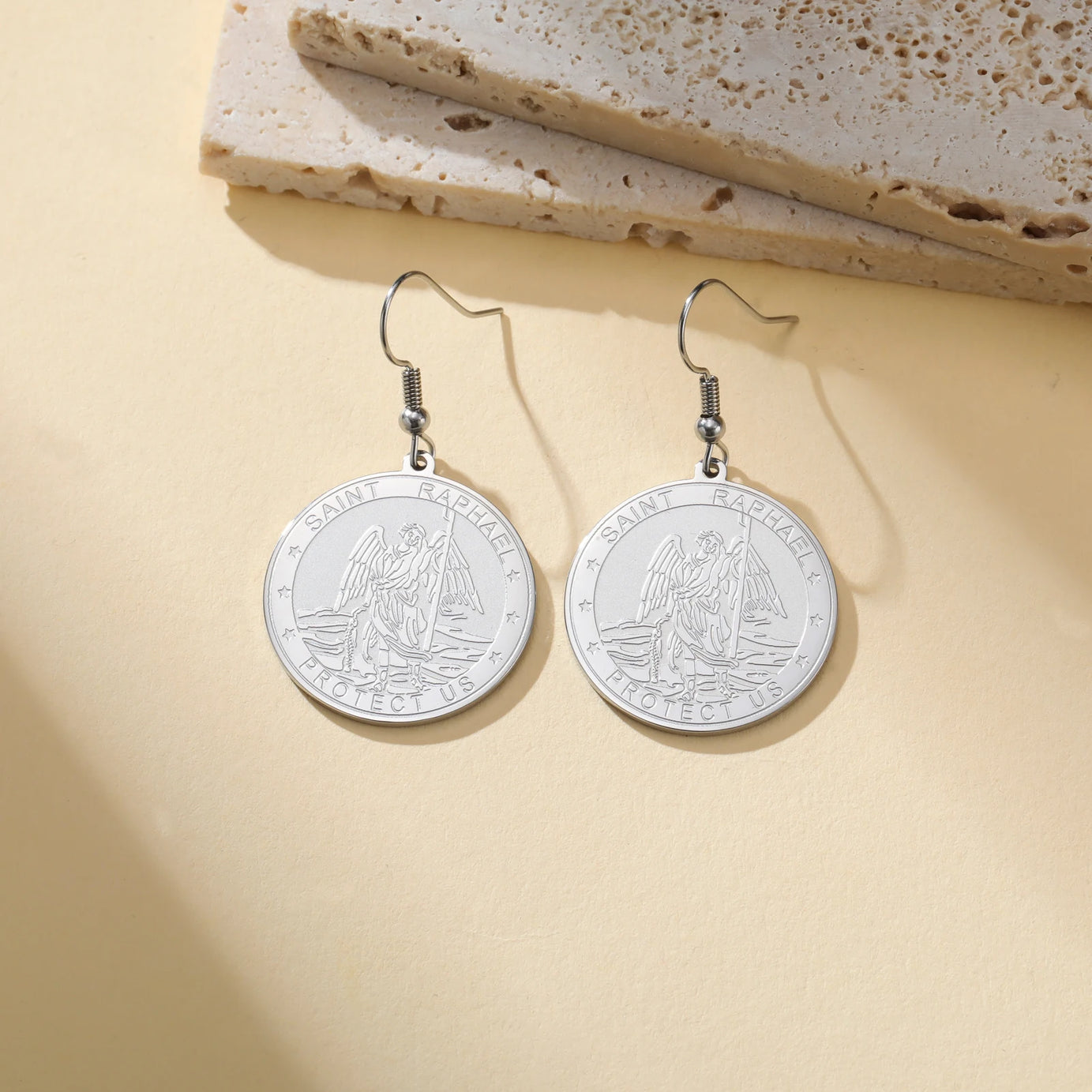 Archangel Raphael Sacred Protection Boho Earrings, Angelic Healing Talisman