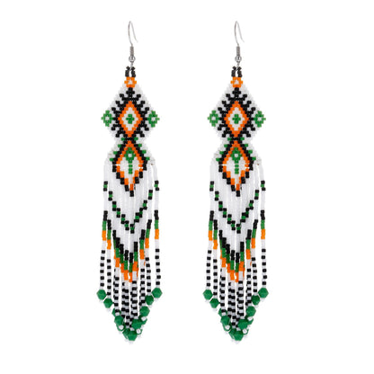 LIMAX Bohemian Earrings 2022 Beads Long Earrings Ethnic Style Drop Earings Fashion Jewelry Bijoux Femme Statement Earrings